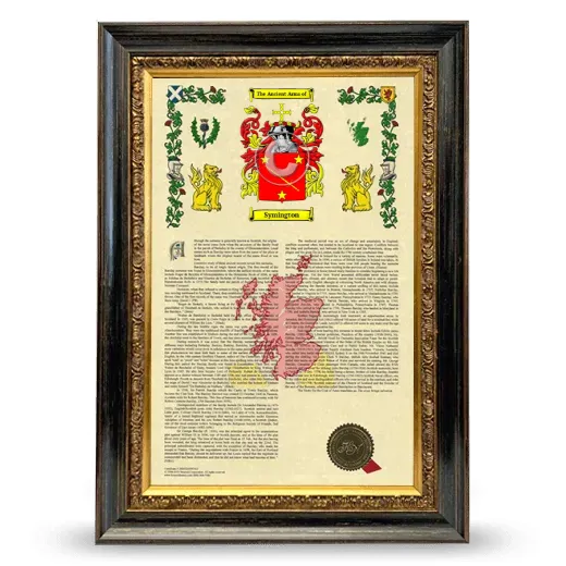 Symington Armorial History Framed - Heirloom