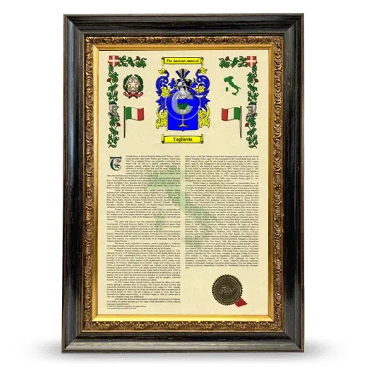 Tagliavia Armorial History Framed - Heirloom