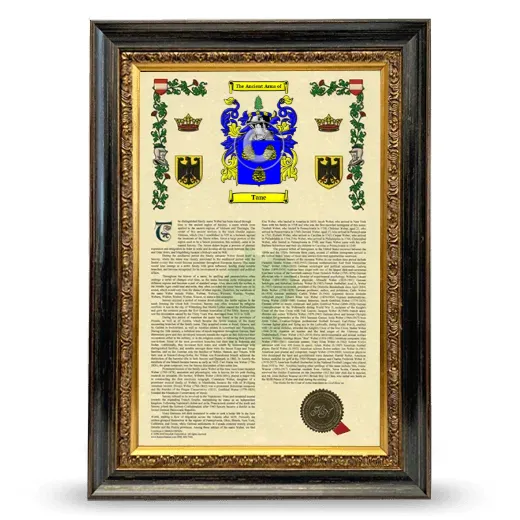Tane Armorial History Framed - Heirloom