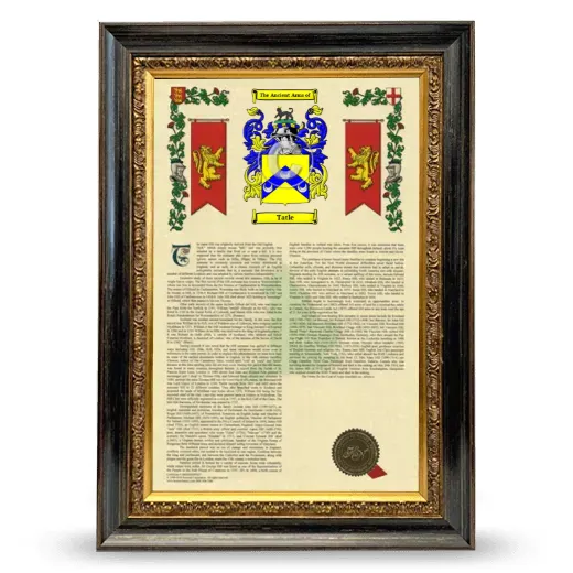 Tatle Armorial History Framed - Heirloom