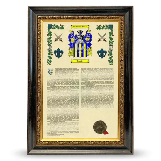 Ternier Armorial History Framed - Heirloom