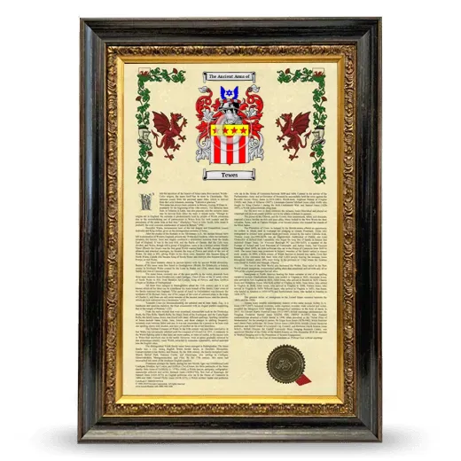 Tewes Armorial History Framed - Heirloom