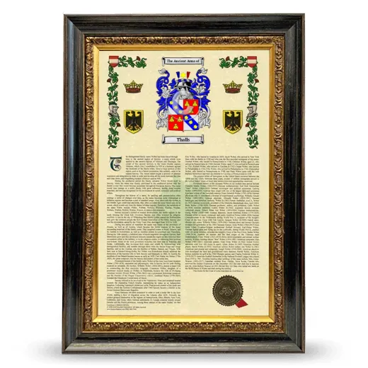 Thalls Armorial History Framed - Heirloom