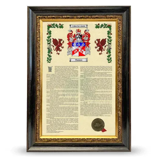 Thomas Armorial History Framed - Heirloom