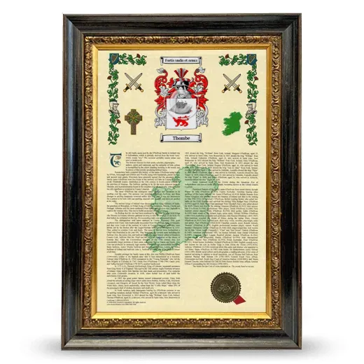 Thombe Armorial History Framed - Heirloom
