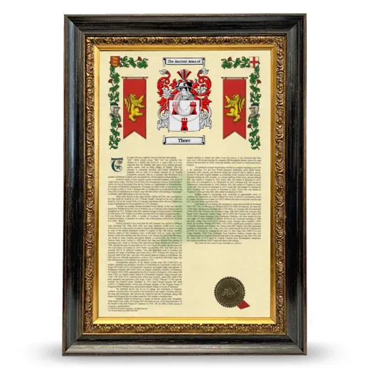 Thore Armorial History Framed - Heirloom