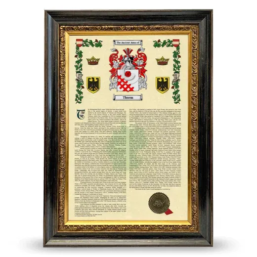 Thuem Armorial History Framed - Heirloom