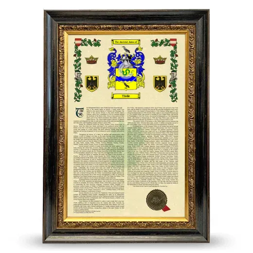 Tiede Armorial History Framed - Heirloom