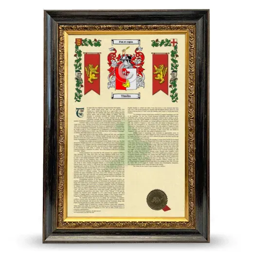 Timlin Armorial History Framed - Heirloom