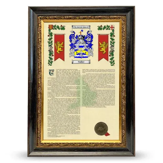 Tocker Armorial History Framed - Heirloom