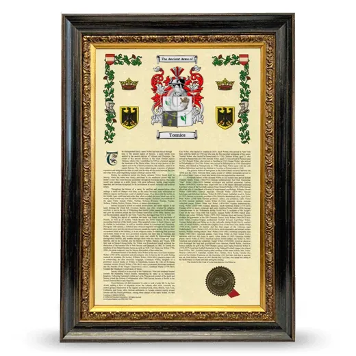 Tonnies Armorial History Framed - Heirloom