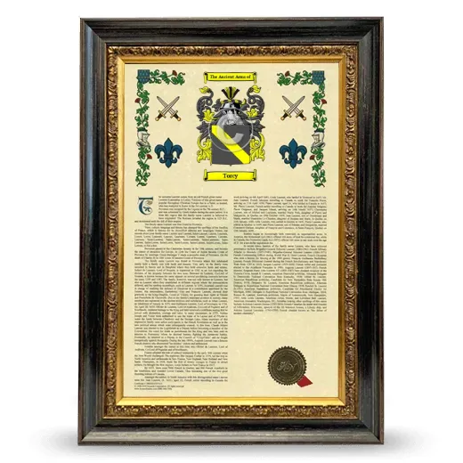 Torcy Armorial History Framed - Heirloom
