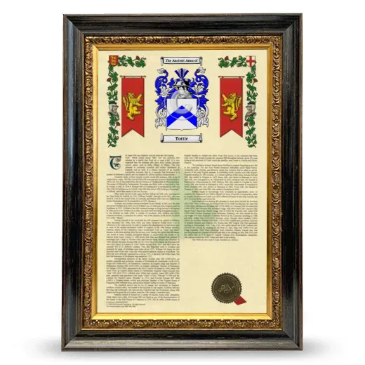 Tottie Armorial History Framed - Heirloom