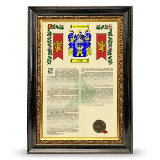 Towery Armorial History Framed - Heirloom