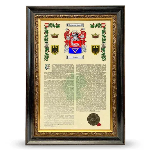 Trage Armorial History Framed - Heirloom