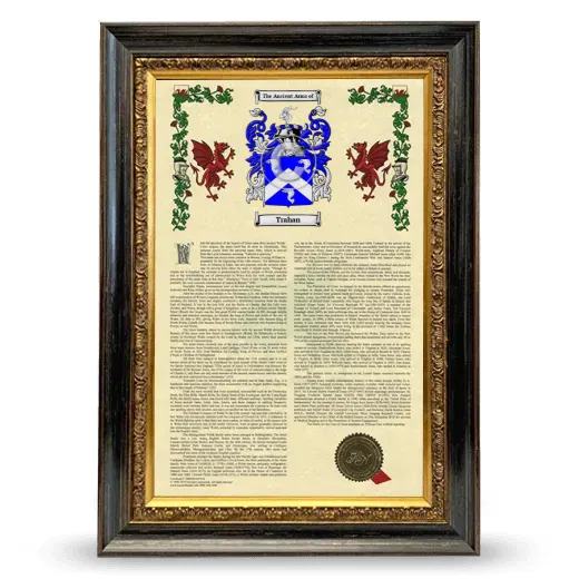 Trahan Armorial History Framed - Heirloom