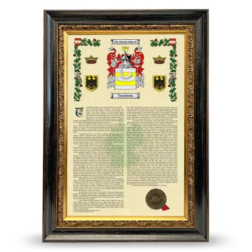 Trautwein Armorial History Framed - Heirloom