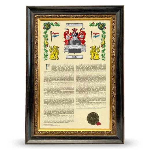 Trelle Armorial History Framed - Heirloom