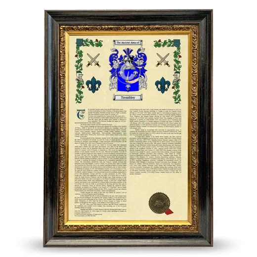 Trembley Armorial History Framed - Heirloom
