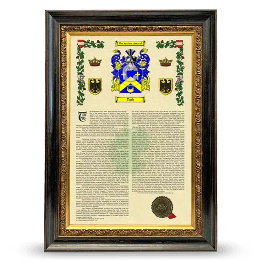 Turk Armorial History Framed - Heirloom