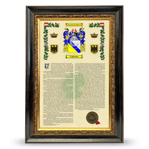 Uckerman Armorial History Framed - Heirloom