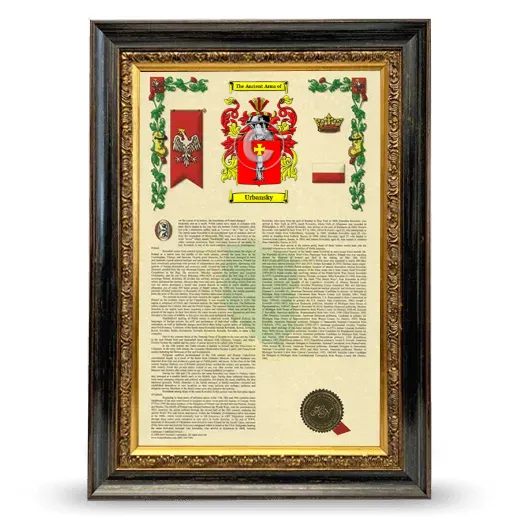 Urbansky Armorial History Framed - Heirloom