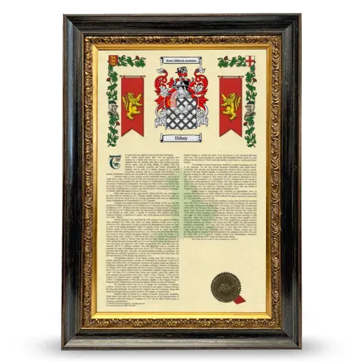Urbay Armorial History Framed - Heirloom