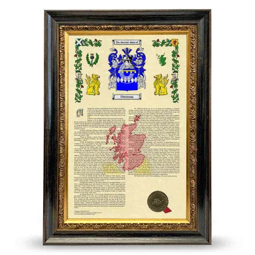 Utterson Armorial History Framed - Heirloom