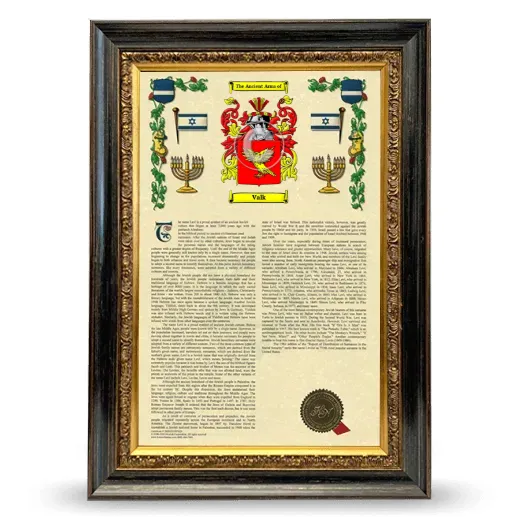 Valk Armorial History Framed - Heirloom