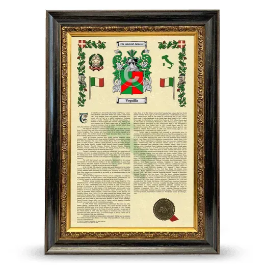 Veguilla Armorial History Framed - Heirloom