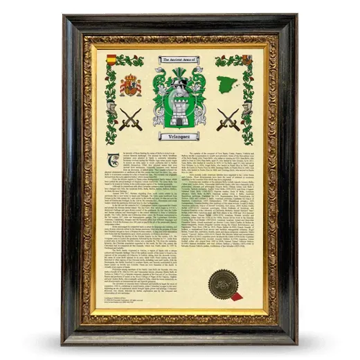 Velazquez Armorial History Framed - Heirloom