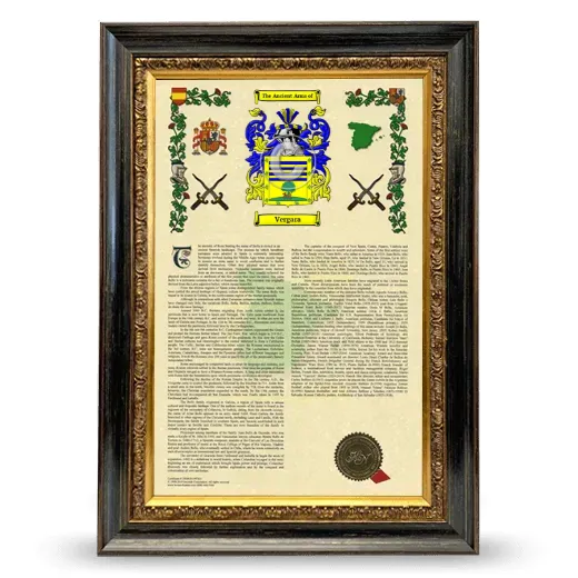 Vergara Armorial History Framed - Heirloom