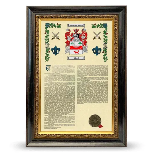 Viard Armorial History Framed - Heirloom
