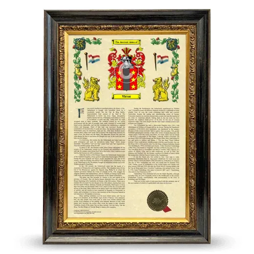 Victor Armorial History Framed - Heirloom
