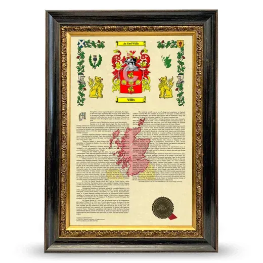 Villis Armorial History Framed - Heirloom
