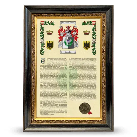 Voelcker Armorial History Framed - Heirloom