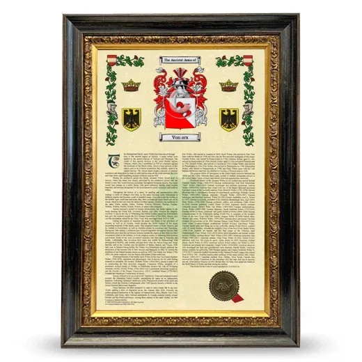 Von arx Armorial History Framed - Heirloom