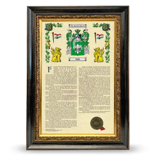 Voth Armorial History Framed - Heirloom