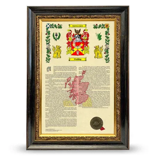 Waddup Armorial History Framed - Heirloom