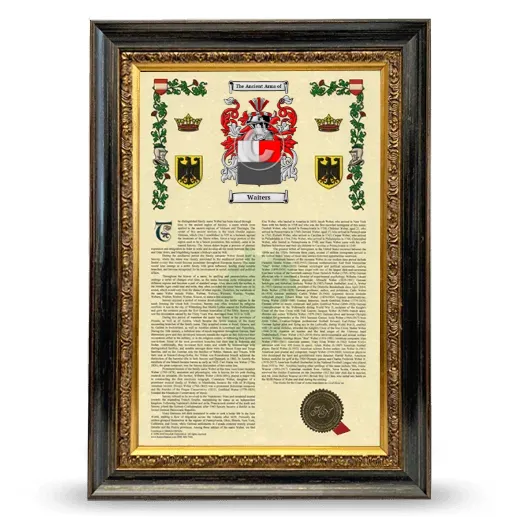 Waiters Armorial History Framed - Heirloom