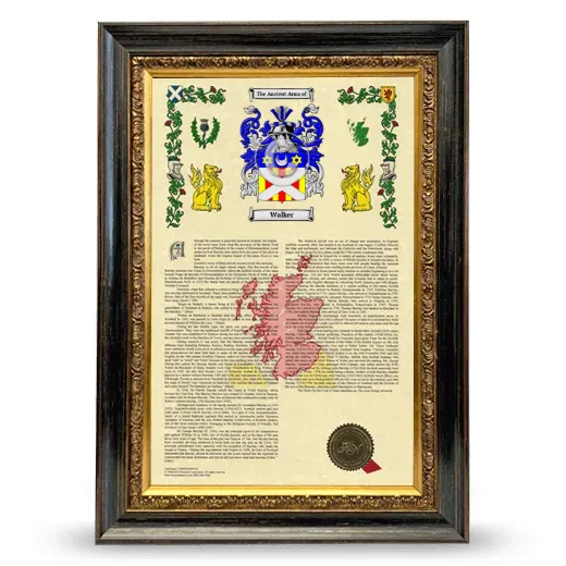 Walker Armorial History Framed - Heirloom