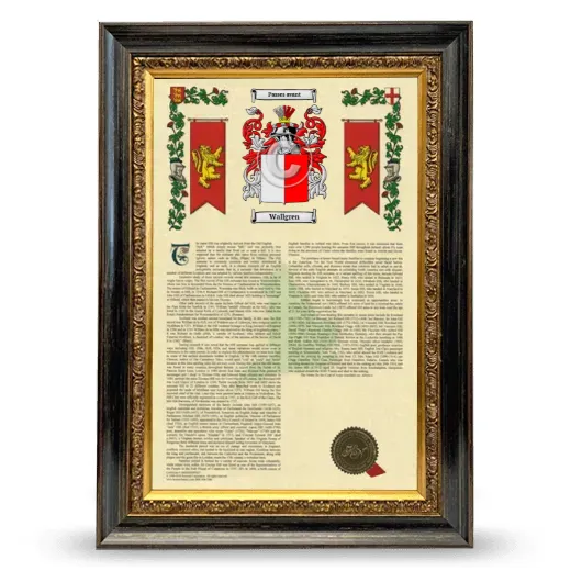 Wallgren Armorial History Framed - Heirloom