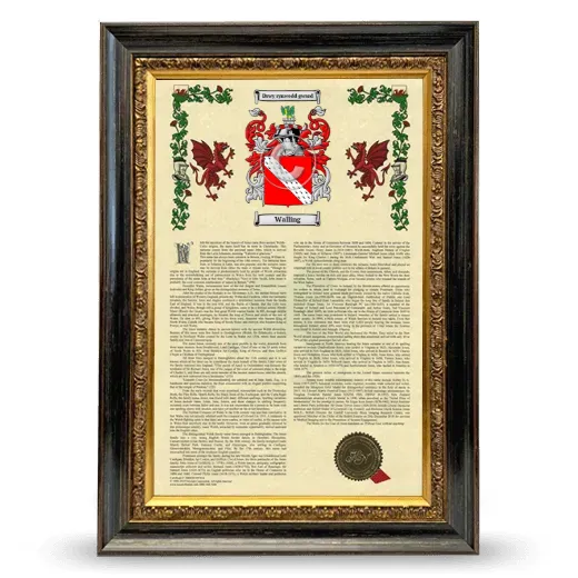Walling Armorial History Framed - Heirloom