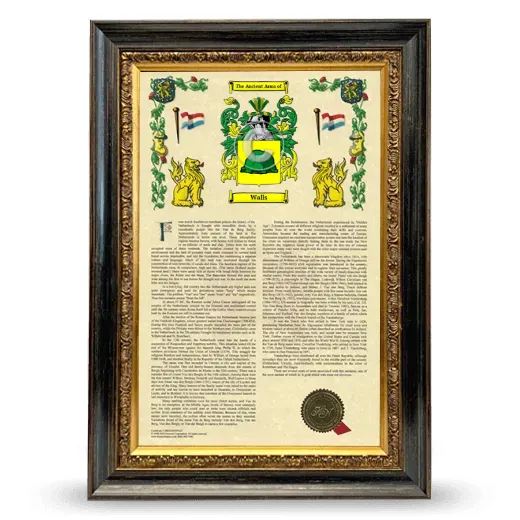 Walls Armorial History Framed - Heirloom