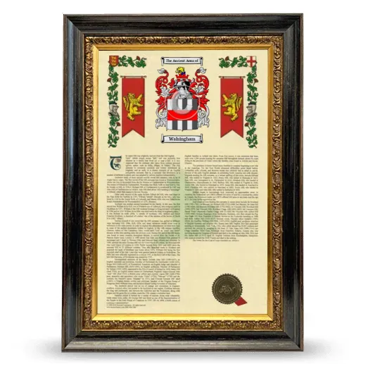 Walsingham Armorial History Framed - Heirloom