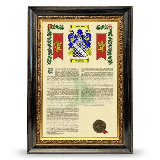 Wardwell Armorial History Framed - Heirloom