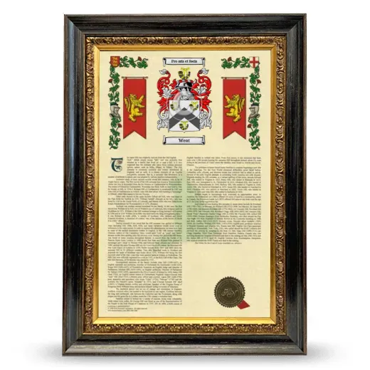 Weat Armorial History Framed - Heirloom