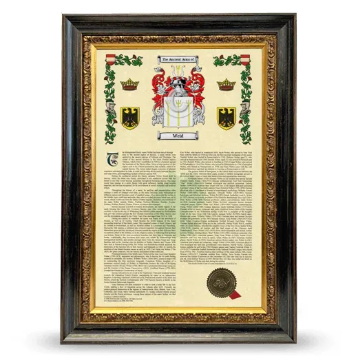 Weid Armorial History Framed - Heirloom