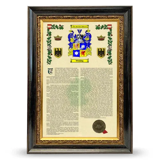Weining Armorial History Framed - Heirloom
