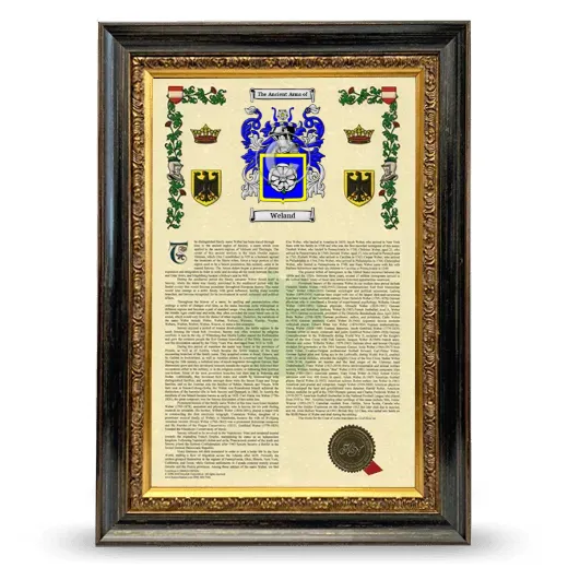 Weland Armorial History Framed - Heirloom